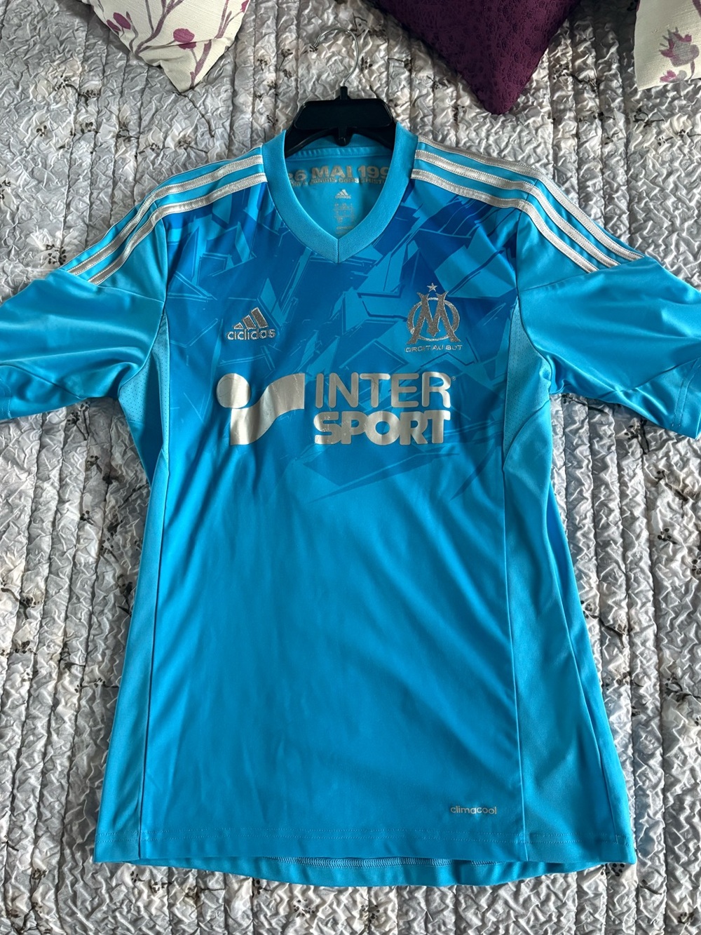 adidas Marseille Inter Sport Football Jersey - Sky Blue
